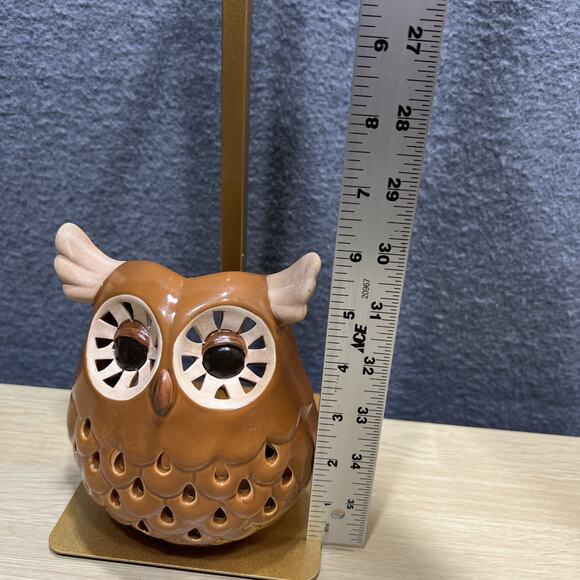 Ceramic Owl Brown Candle Tealight Holders Decorative - Picture 7 of 8